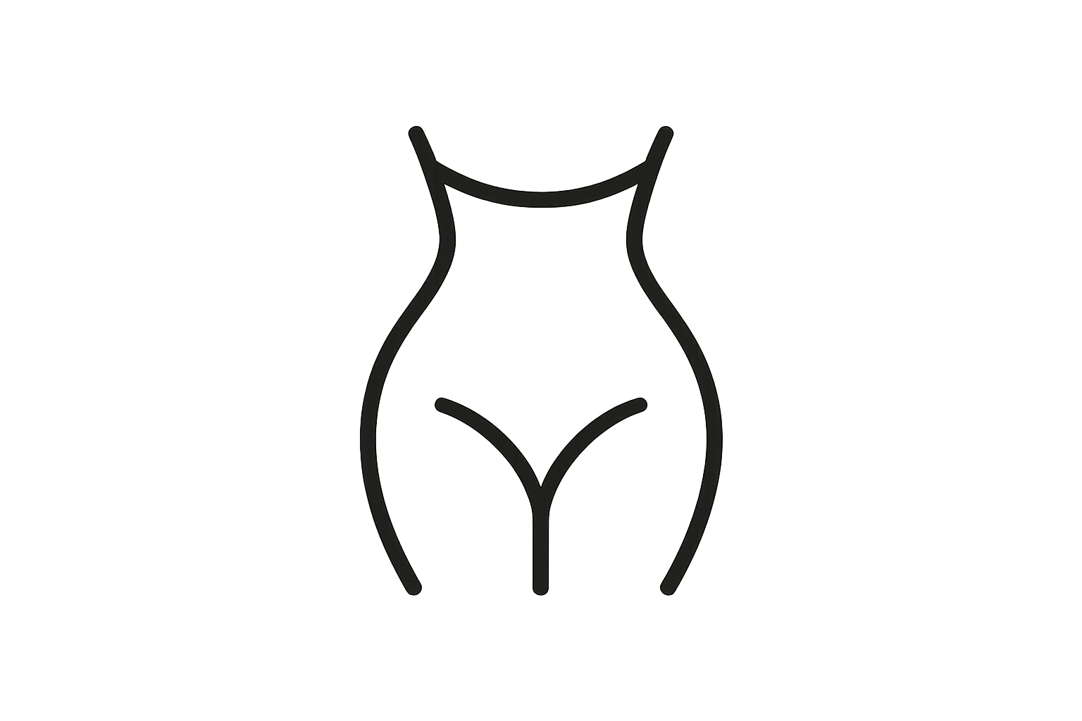 curvy ladies waist icon. For shapewear. single colour black